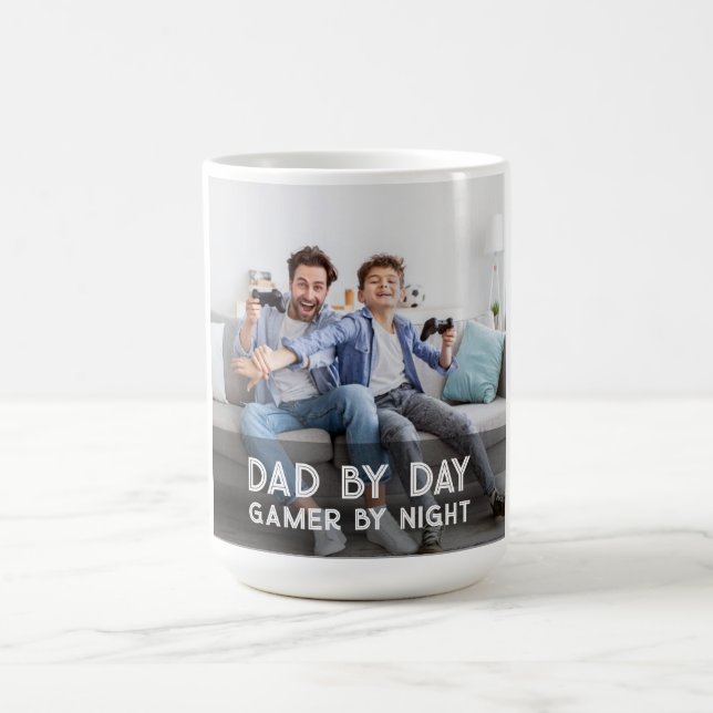 Dad By Day Gamer By Night Son And Dad Father's Day Coffee Mug (Center)