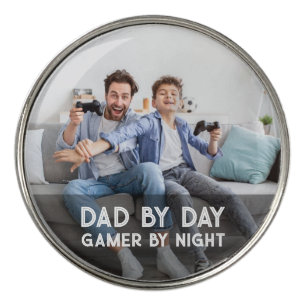 Dad By Day Gamer By Night Son And Dad Father's Day Golf Ball Marker