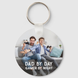 Dad By Day Gamer By Night Son And Dad Father's Day Keychain