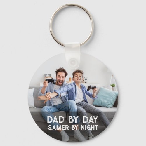 Dad By Day Gamer By Night Son And Dad Fathers Day Keychain