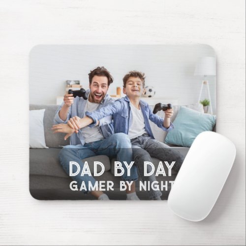 Dad By Day Gamer By Night Son And Dad Fathers Day Mouse Pad