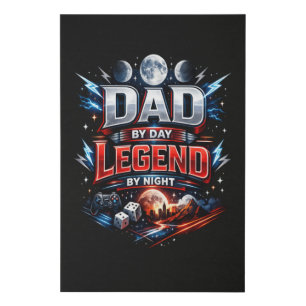 Dad By Day Legend By Night - Epic Gamer Dad Faux Canvas Print