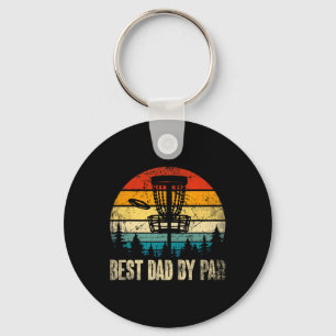 Dad By Par Vintage Disc Golf Funny Dad Fathers Day Keychain