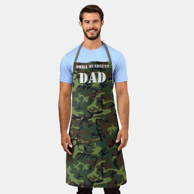 Dad Camoflage Camo Print Army Veteran  Apron (Worn)