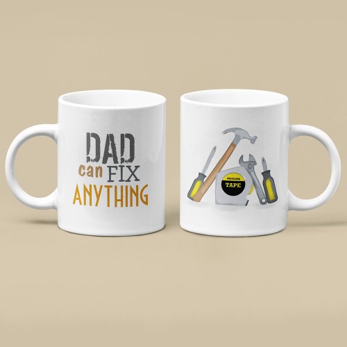 Dad Can Fix Anything Whimsical Cute Typography Coffee Mug