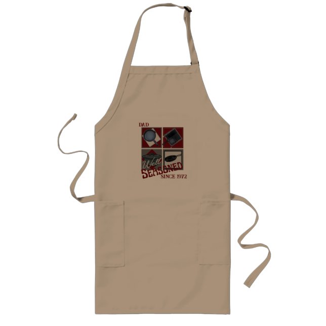 Dad Cast Iron Cook Well Seasoned Since Long Apron (Front)