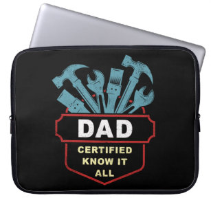 DAD: Certified Know It All Vintage Men’s Handyman  Laptop Sleeve