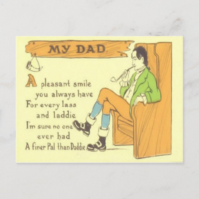 Dad Chair Pipe Vintage Father's Day Postcard (Front)