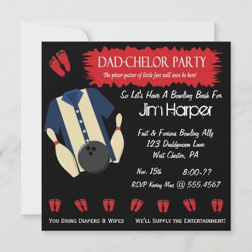 Dad_chelor Bowling Party Invitations
