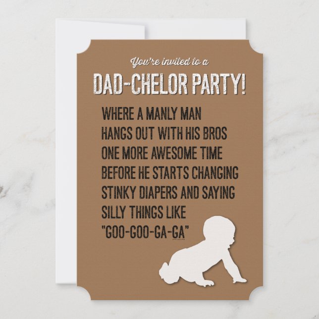 Dad-chelor, Dadchelor, Party Invitation, Manly Man Invitation (Front)