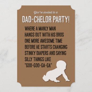 Dad-chelor  Dadchelor  Party Invitation  Manly Man Invitation by GoodThingsByGorge at Zazzle