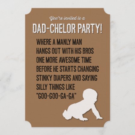 Dad-chelor, Dadchelor, Party Invitation, Manly Man Invitation