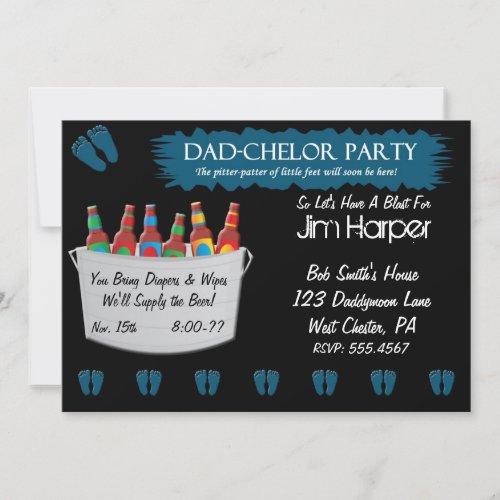 Dad_chelor Diaper Keg Party Invitations