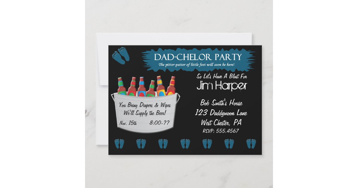 Dadchelor Diaper Keg Party Invitations Zazzle