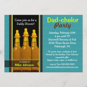 Dad-chelor Party - Daddy Baby Shower Invitations