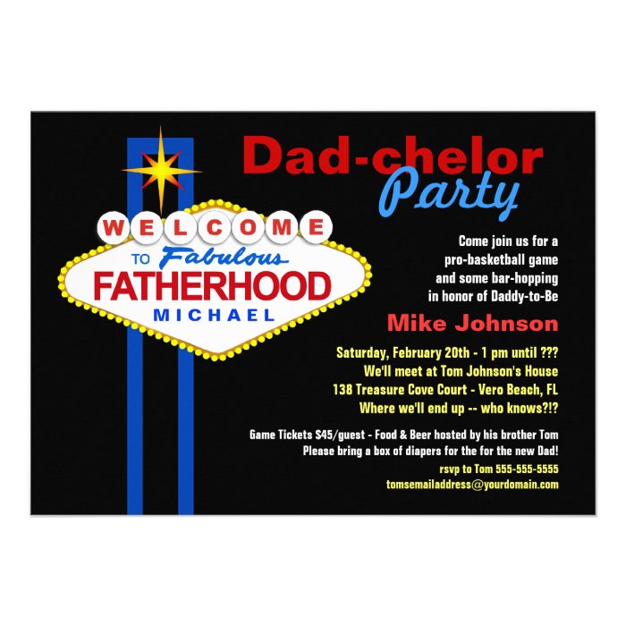 Dad chelor Party   Daddy Diaper Keg Invitations