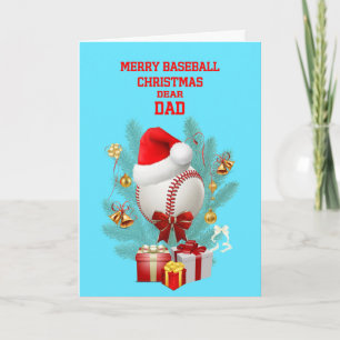 Dad Christmas Baseball Holiday Card