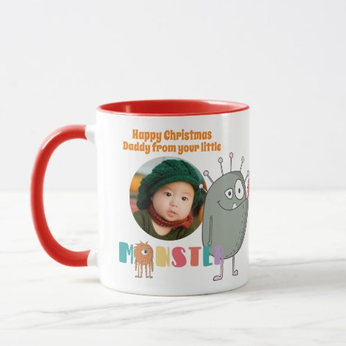 DAD Christmas PHOTO Gift Kids Cute Funny Monsters Mug