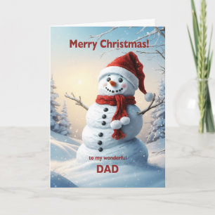 Dad Christmas Snowman Holiday Card