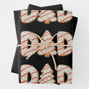 Dad Christmas Tree Cake Matching Family Holiday Wrapping Paper Sheets