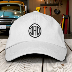 Dad Circle Monogram Fathers Day Birthday Gift Embroidered Baseball Cap