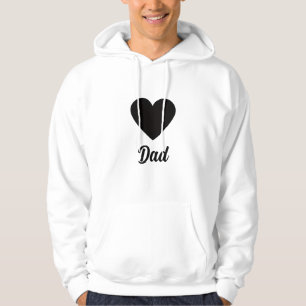 Dad - Classic Black Heart Typography Hoodie