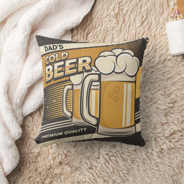 DAD Classic Cold Beer Throw Pillow (Blanket)