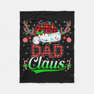 Dad Claus Christmas Lights Matching Family Xmas Pa Fleece Blanket