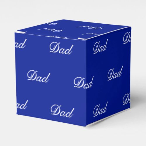 Dad cobalt blue white custom script solid elegant favor boxes