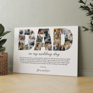 Dad Collage On My Wedding Day Father Gift for Him Canvas Print