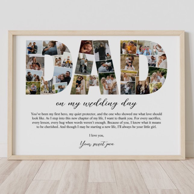 Dad Collage On My Wedding Day Father Gift for Him Poster (Creator Uploaded)
