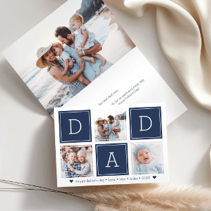 DAD Colorblock Photo Collage Father's Day Card