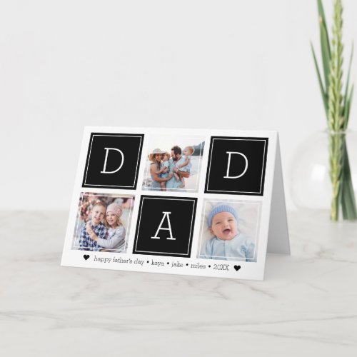 DAD Colorblock Photo Collage Fathers Day Card
