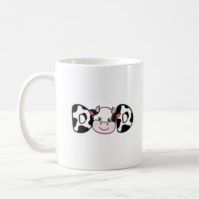 Dad Cow Print Cow Pattern Father's Day Coffee Mug (Left)