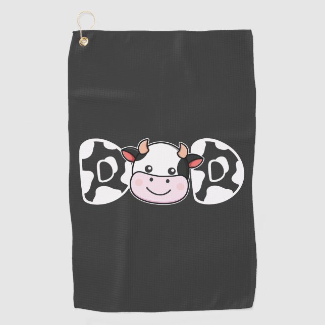 Dad Cow Print Cow Pattern Father's Day Golf Towel (Front)