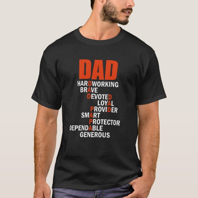 Dad Crossword Puzzle Father's Day Love Word T-Shirt (Front)