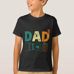 Dad Cubed Dad Of Three Mens Quote Funny Christmas T-Shirt