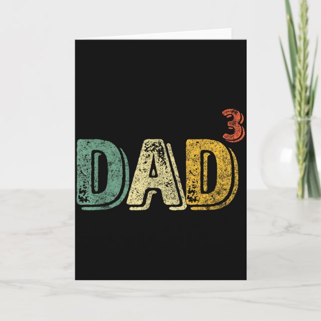Dad Cubed Shirt Dad Of Three Mens Quote Funny Chri Card (Front)