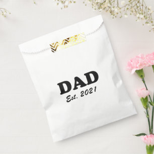 Dad Custom Est date black white Father's Day Favor Bag