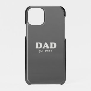 Dad Custom Est date modern typography black clear iPhone 11 Pro Case
