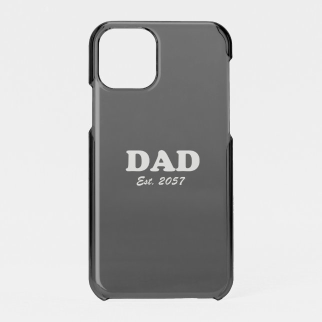 Dad Custom Est date modern typography black clear Uncommon iPhone Case (Back)