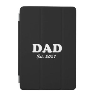 Dad Custom Est date modern typography black iPad Mini Cover