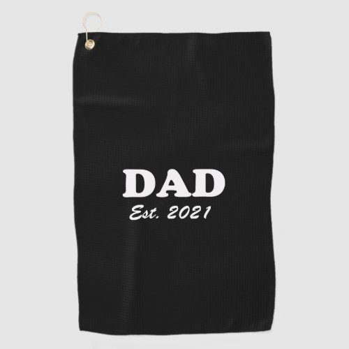 Dad custom established date black personalized golf towel