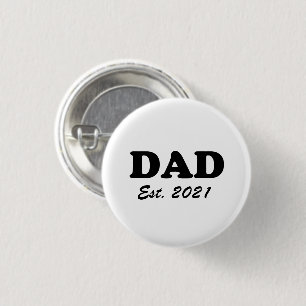 Dad custom established date black white modern button