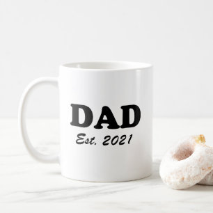 Dad custom established date black white modern coffee mug