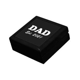 Dad Custom Established date black & white modern  Gift Box