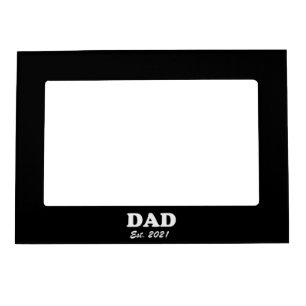 Dad Custom Established date black & white modern  Magnetic Frame