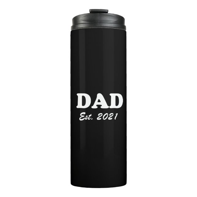 Dad Custom Established date black white modern Thermal Tumbler (Front)