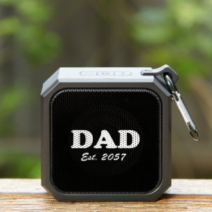 Dad Custom Established date modern funny black Bluetooth Speaker