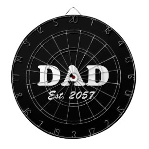 Dad Custom Established date modern funny black Dart Board